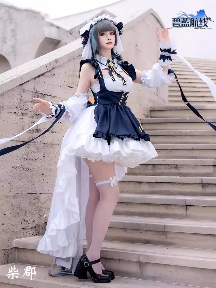 Лидер продаж костюм для косплея Чеширского Хэллоуина горничной женщин и девушек