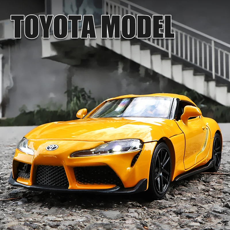 1:32 SUPRA GR Supercar Alloy Car Model Metal Vehicle Sound And Light Pull Back Toys Car Toys Gifts For Children
