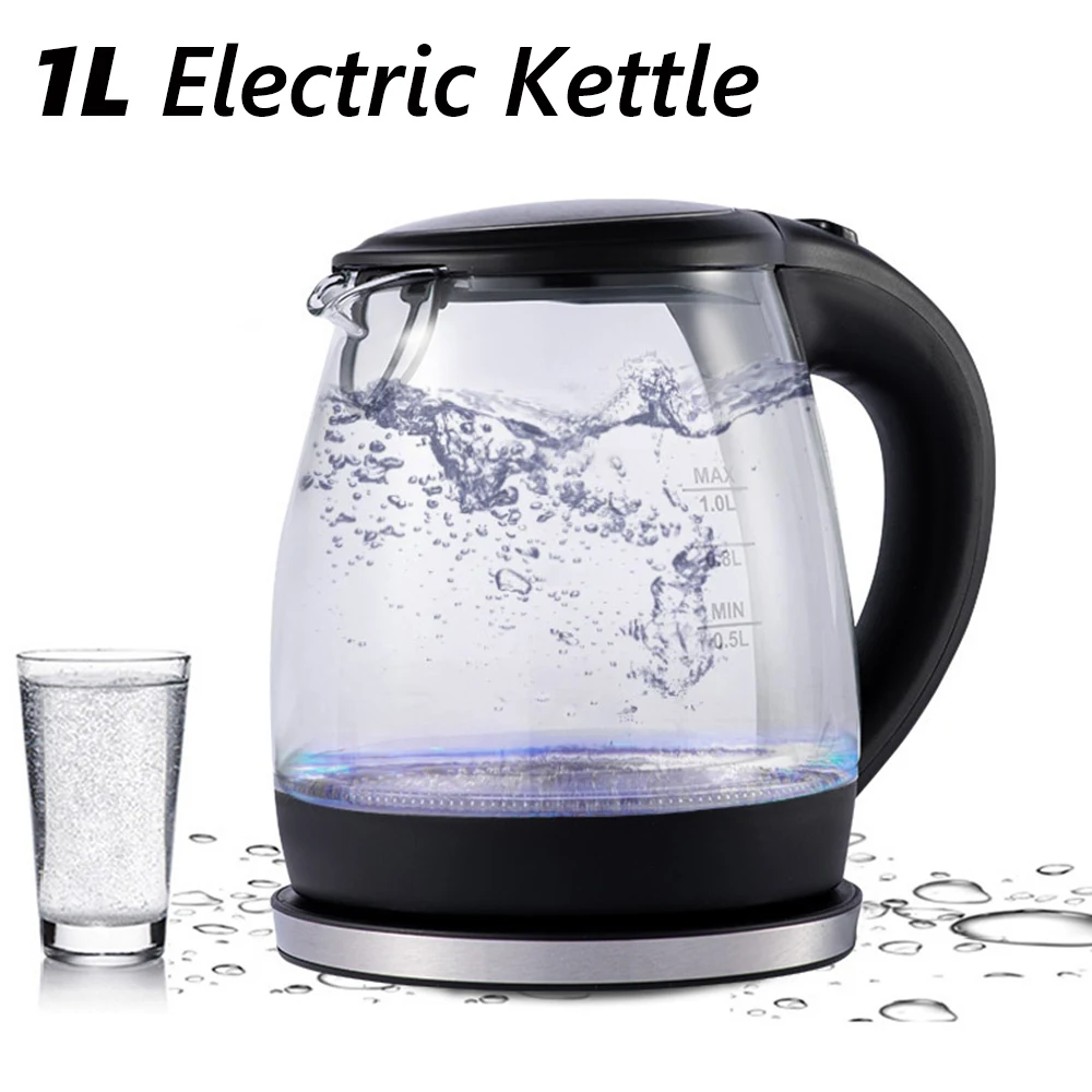 1L Electric Kettle Blue Light Stainless Steel Coffee Tea Maker Temperature Control 110V/220V Smart Water Kettle Home  Appliances