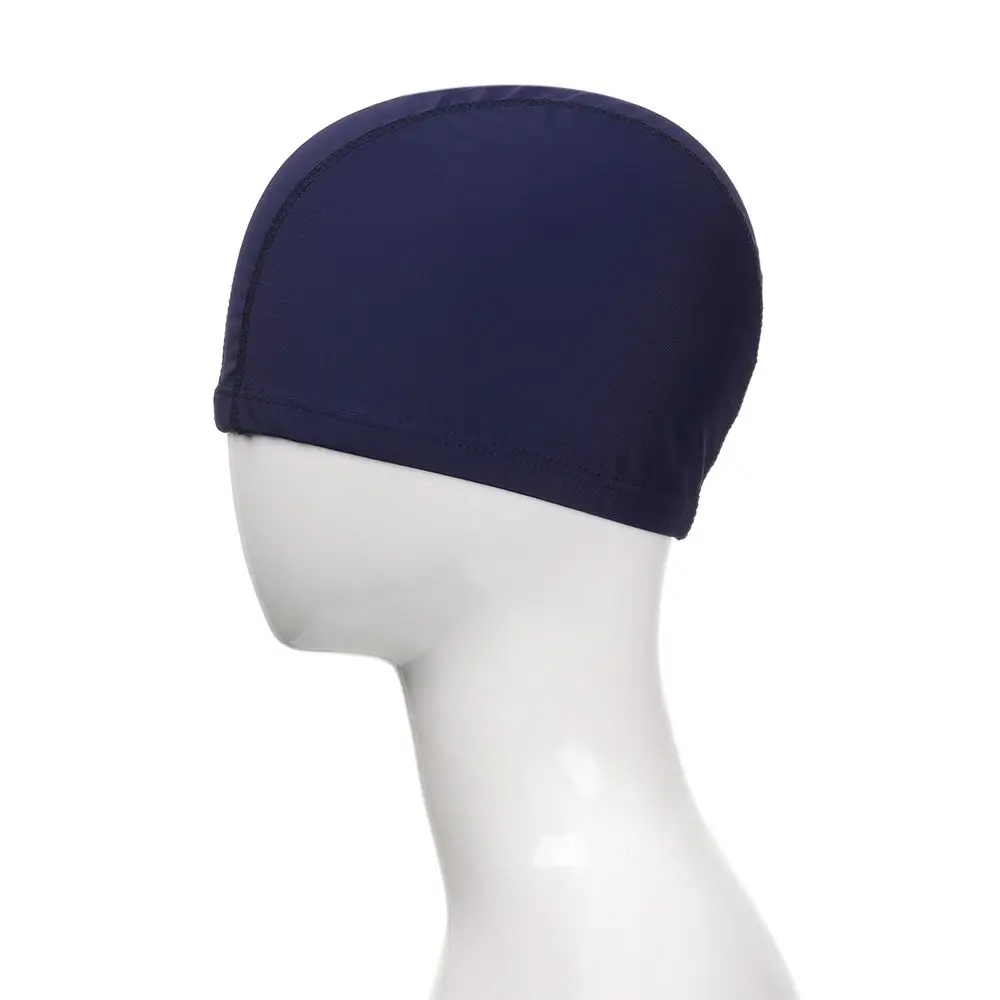 

Solid Color Swimming Cap Dome Nylon Pool Elastic Turban Bathing Hats For Men&Women Long Hair Protect Free Size Five-line Design