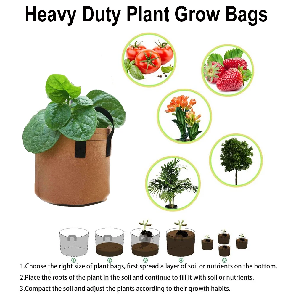 7 галлонов ткань для сада фотоконтейнер сумка выращивания растений цветочные