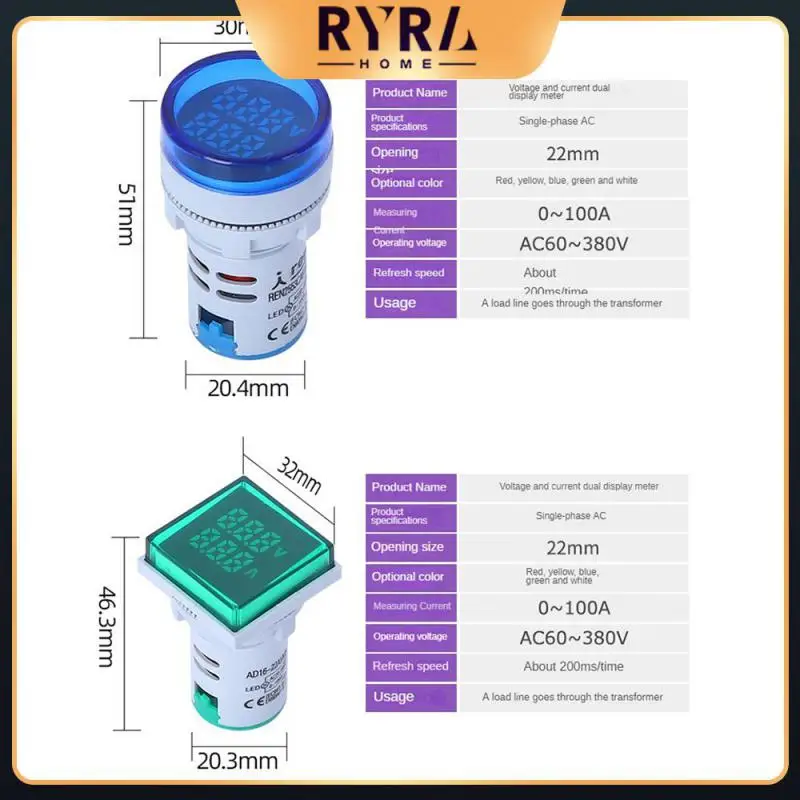 

Mini Voltmeter Sensitive Response Strong Conductivity Ammeter Fast Recognition High Precision Voltmeter Indicator Lights