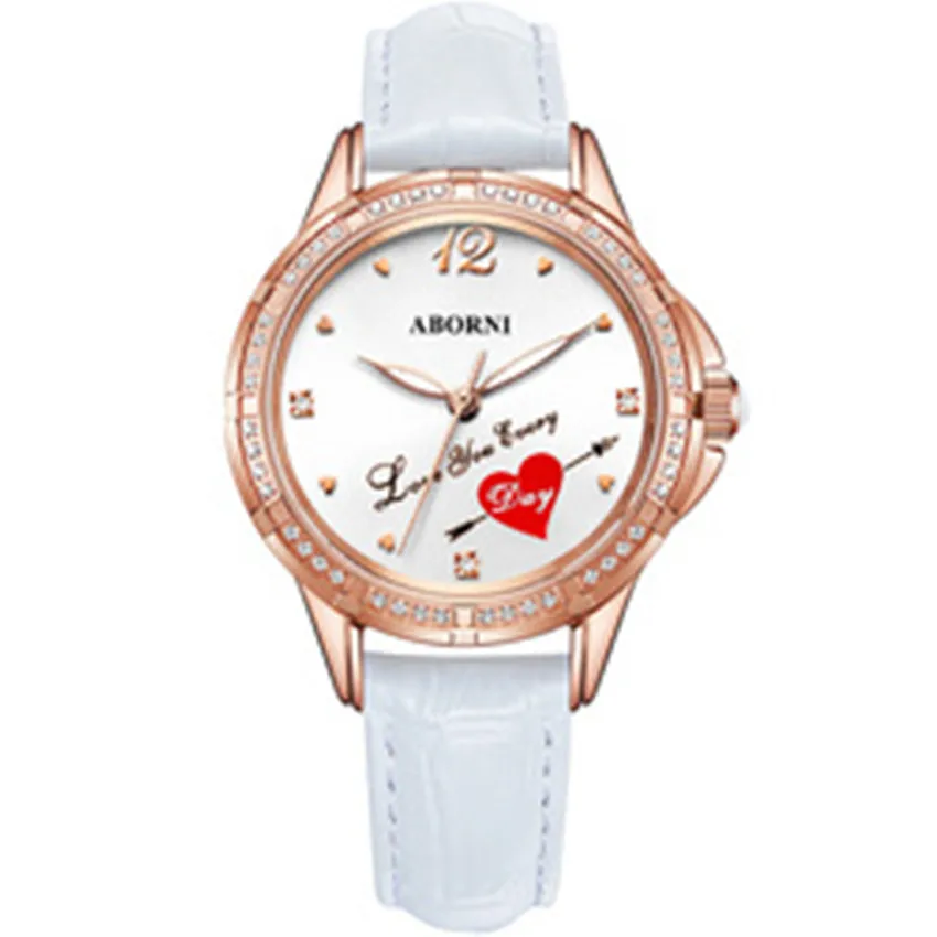 

ABORNI Love Design Valentine Quartz Watch Top Brand Luxury Women's Watches For Gift Wristwatch