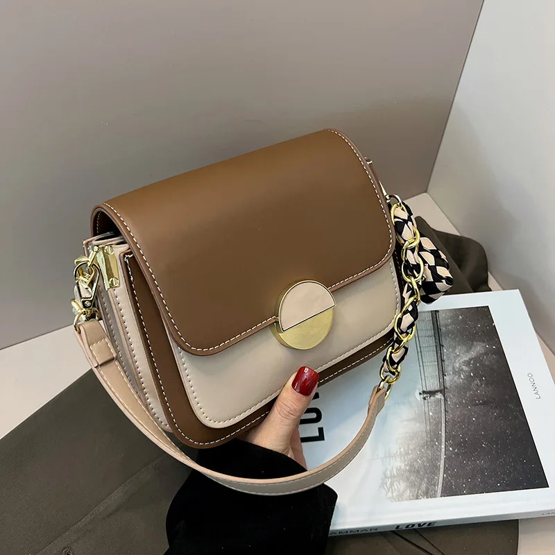 

Small Bag Handbag Popular This year 2022 New autumn/winter Fashion Sense Of Oblique Satchel Senior One Shoulder And Saddle Bags