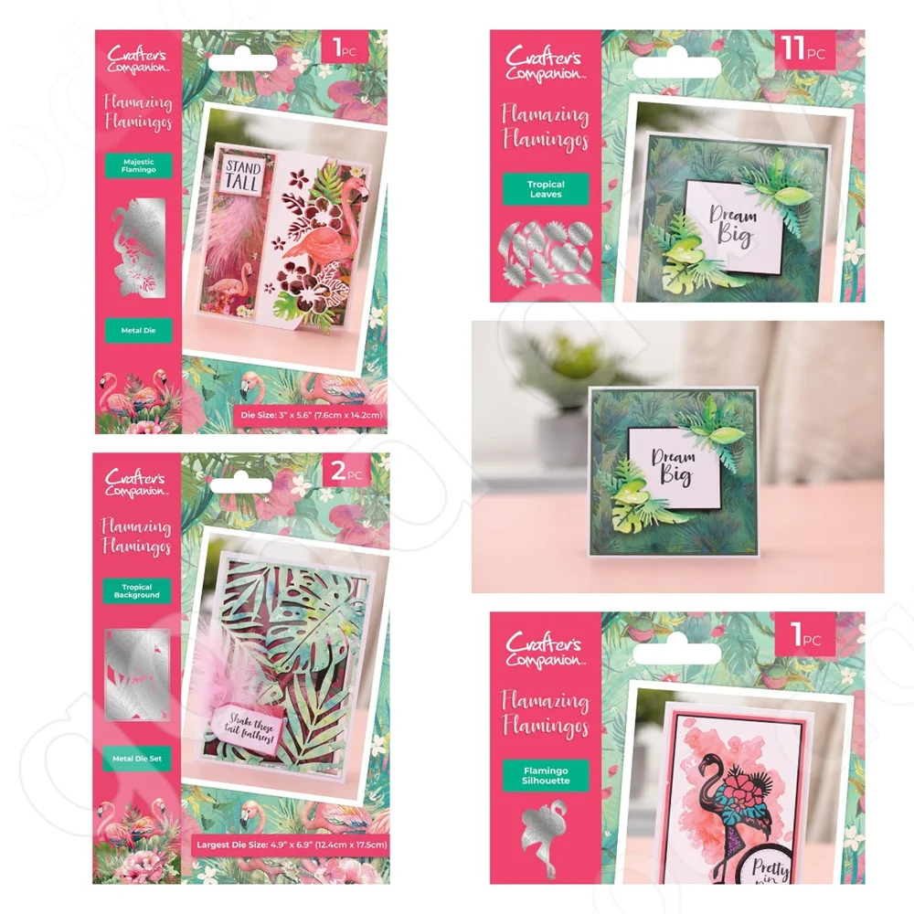 Металлическая высечка с тропическим фламинго украшение для альбома сделай сам