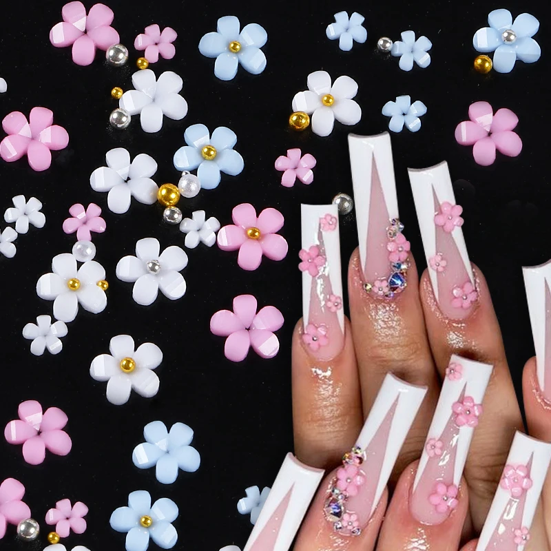 

3D Crystal Flower Mixed Rhinestones Acrylic Stone Pearl Decorative Accessories DIY Manicure Parts Nail Art