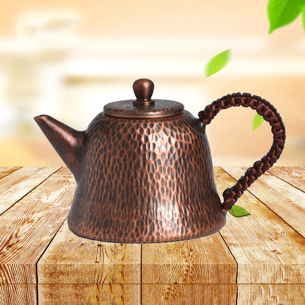 

Маленький медный чайник ручной работы в стиле ретро, 200 мл