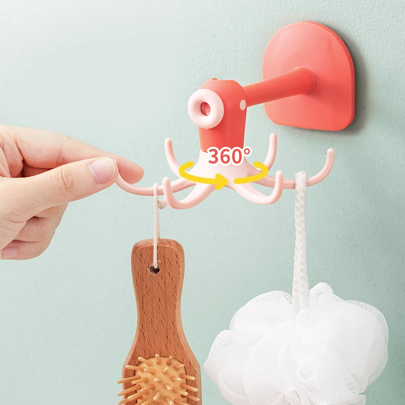 

6 Claws Rotatable Hook Punch-Free Octopus Shaped Universal Hanging Gadgets for Bathroom Wall Kitchen xobw