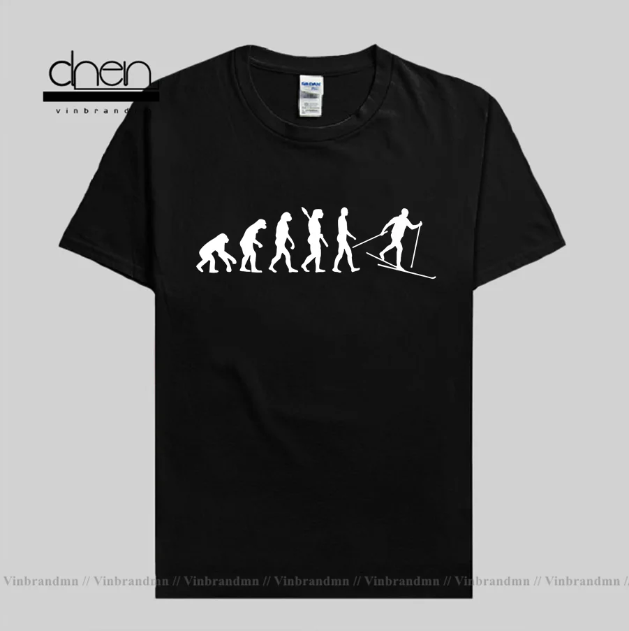 Смешная футболка для катания на лыжах в скандинавском стиле эволюции лидер