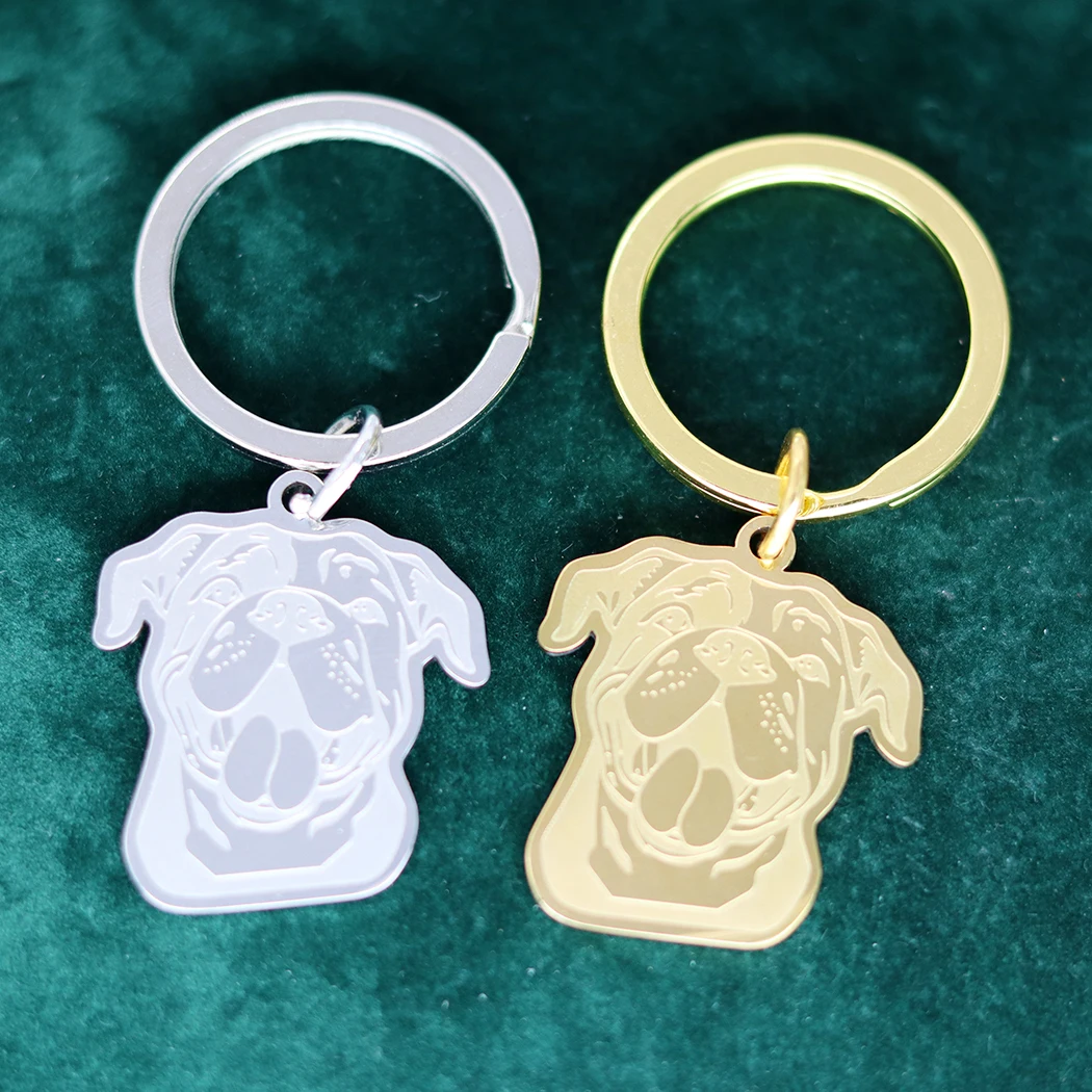 Брелок QIMING из нержавеющей стали с изображением континентального бульдога для