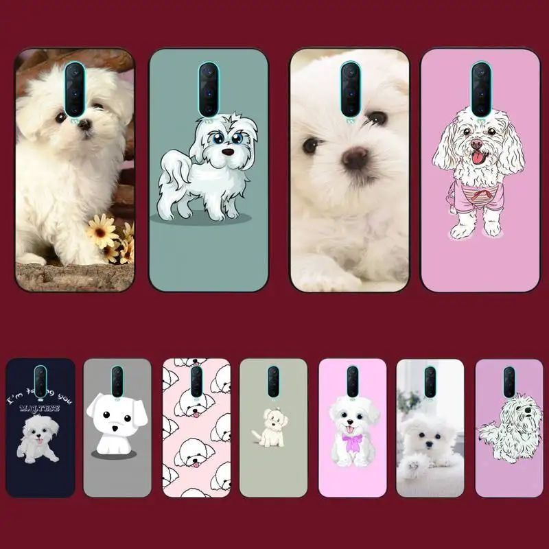 

LVTLV Cartoon Maltese Dog Phone Case for Vivo Y91C Y11 17 19 17 67 81 Oppo A9 2020 Realme c3