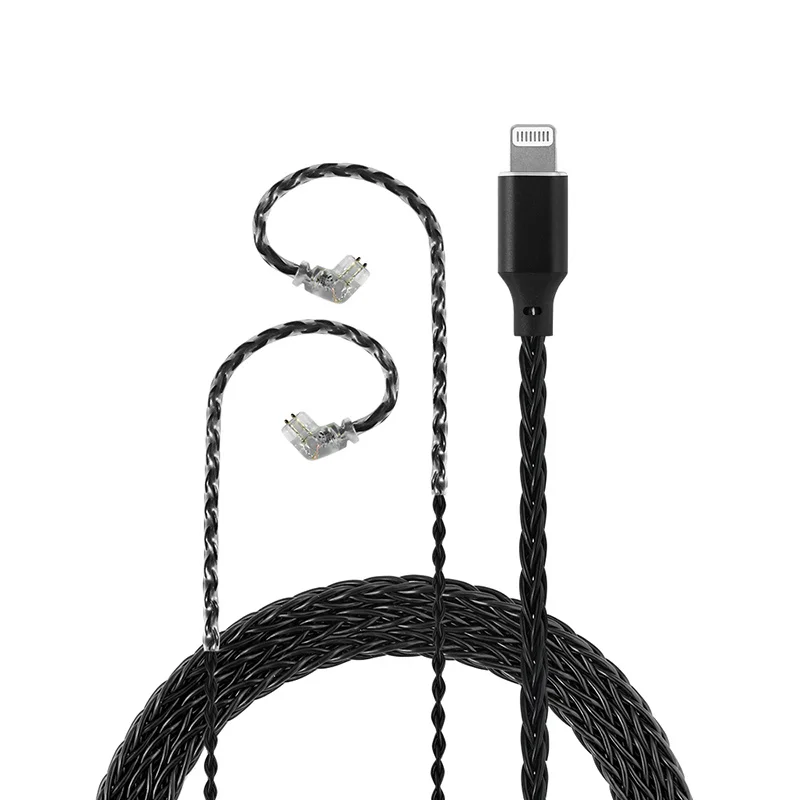 HIFI Наушники апгрейд-кабель QDC/MMCX/0.78 для Apple c100 Lightning 8N высокочистый OFC с микрофоном для iPhone/Shure/KZ/ZSN on.