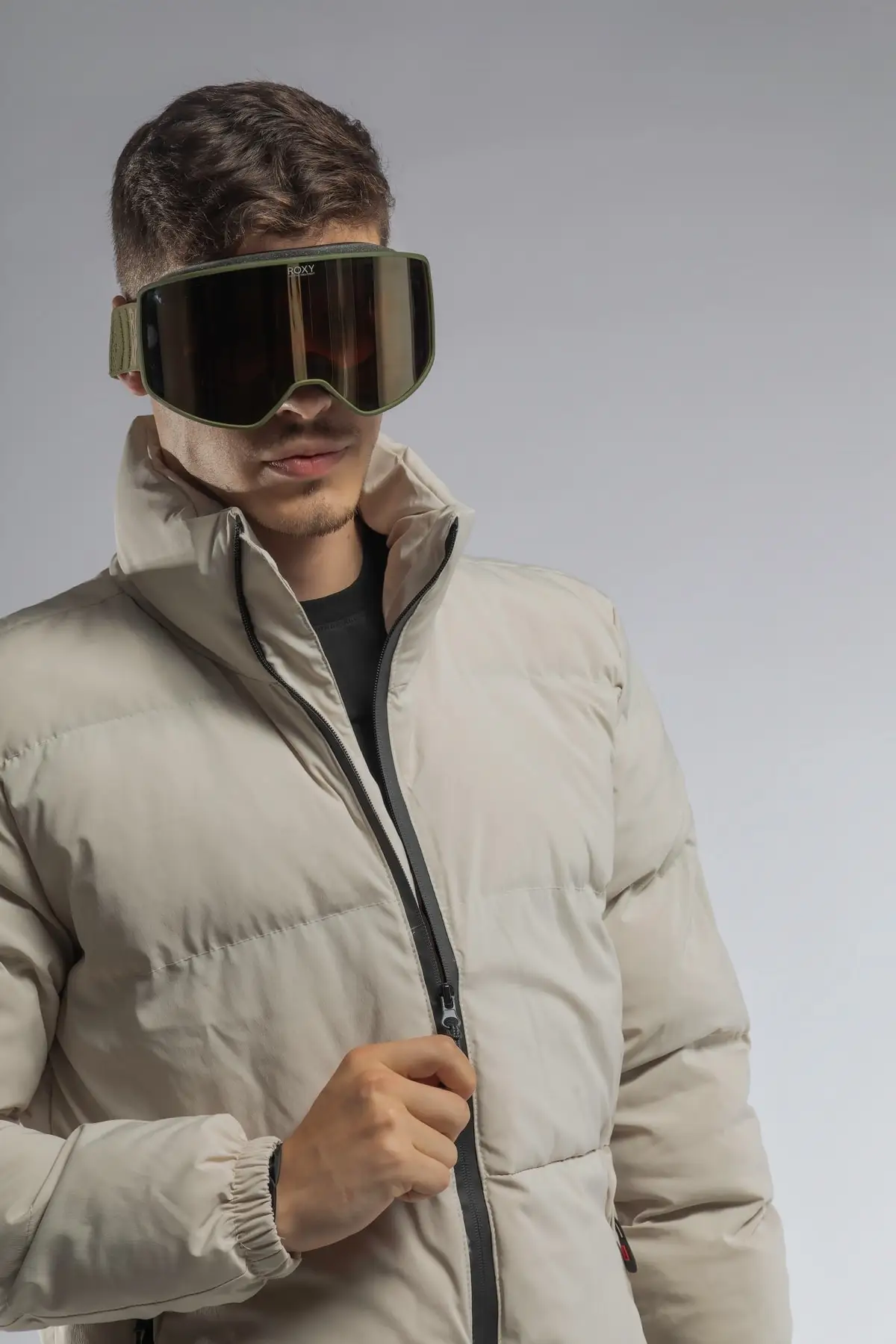New Season Beige Hoodless Waterproof And Windproof Men's Coat