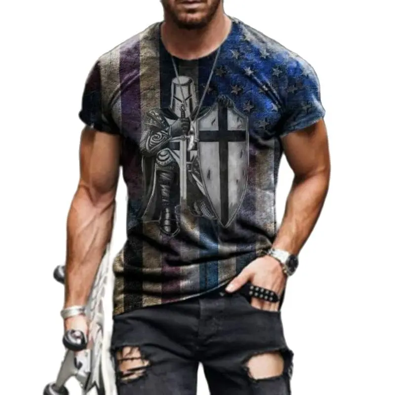 

2022 New Summer Men's 3D Printing T-shirt O-neck Breathable Short-sleeved Creative Personality Shirt Oversized Men's T-shirt