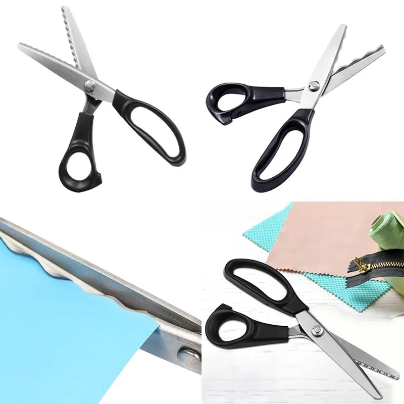 

Портновские ножницы, ножницы для шитья зигзаг, ножницы для шитья с зубчатыми кружевами, аксессуары для шитья, ножницы для ткани, швейный инс...