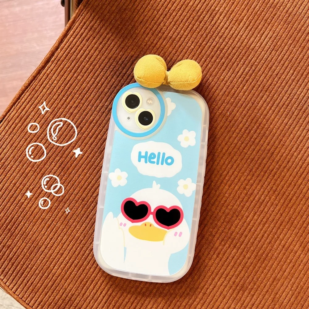

Cartoon Duck Pattern With Bow Case For iphone XS XR XSMAX 13ProMax 13Pro 13 12 12Pro 12ProMax 11ProMax 11 X Soft Shell