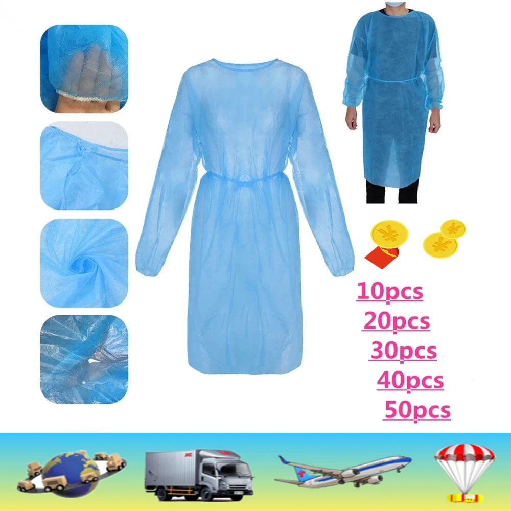 

Disposable Protective Isolation Clothing Anti-spitting Waterproof Anti-oil Stain Nursing Gown Isolation Safety Clothing Top