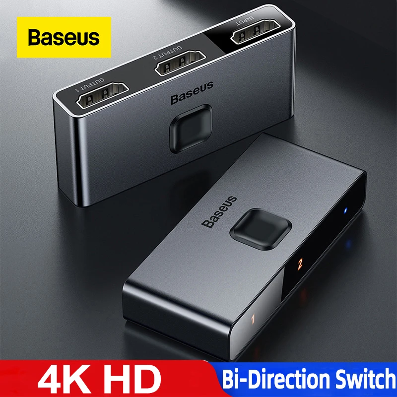 

Baseus 4K HD Switch HDMI-compatible Adapter for Xiaomi Mi Box HD Switcher 1x2/2x1 for PS4/3 TV Box Switch 4K HD Switch