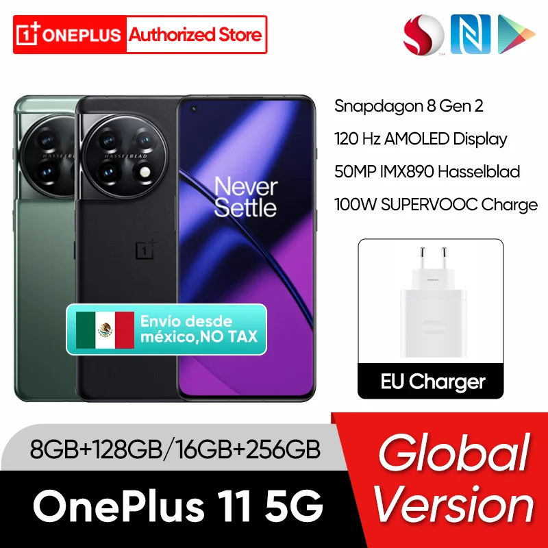 OnePlus 11 vs Oppo Find X5 Pro: Batalla de Gigantes en el Mundo de los Smartphones 1 OnePlus-teléfono móvil OnePlus 11, versión Global, 5G, Snapdragon 8 Gen 2, Pantalla AMOLED de 2023 pulgadas, 6,7Hz, 120 W, carga SUPERVOOC, batería de 100 mAh, 5000
