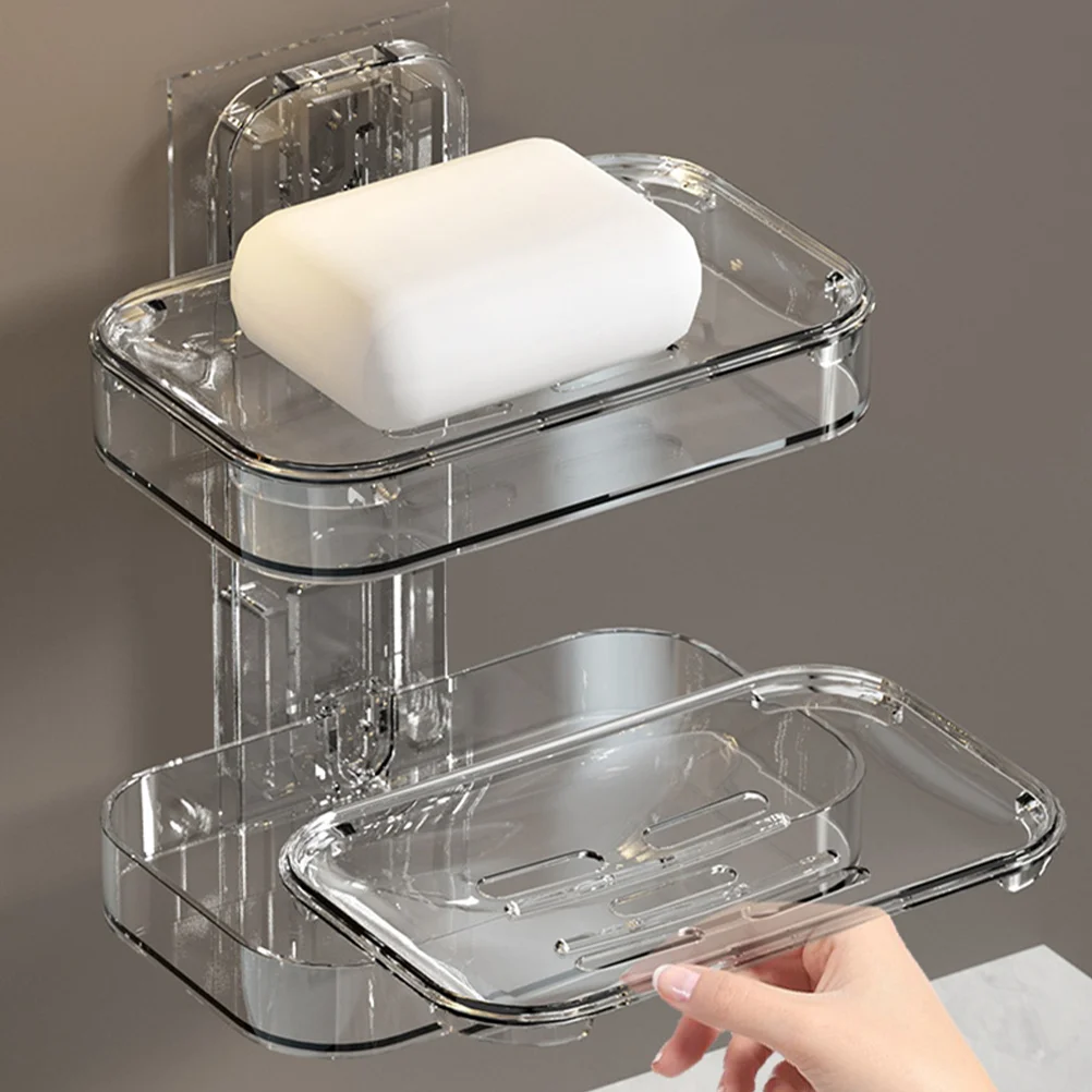 

Plastic Soap Holder Rack Wall Drying Tray The Soapery Draining Bathroom Supply Box Non-punching
