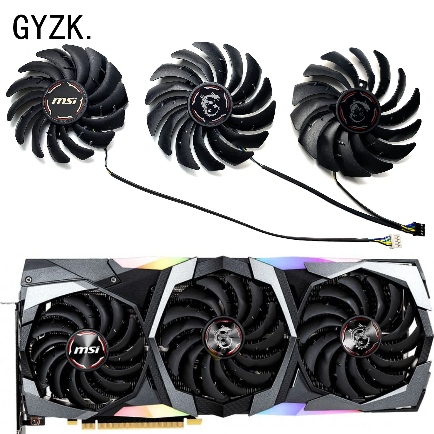 Новинка, сменный вентилятор для видеокарты MSI GeForce RTX2070S 2080 2080S 2080ti GAMING X TRIO PLD09210S12HH PLD10010S12HH