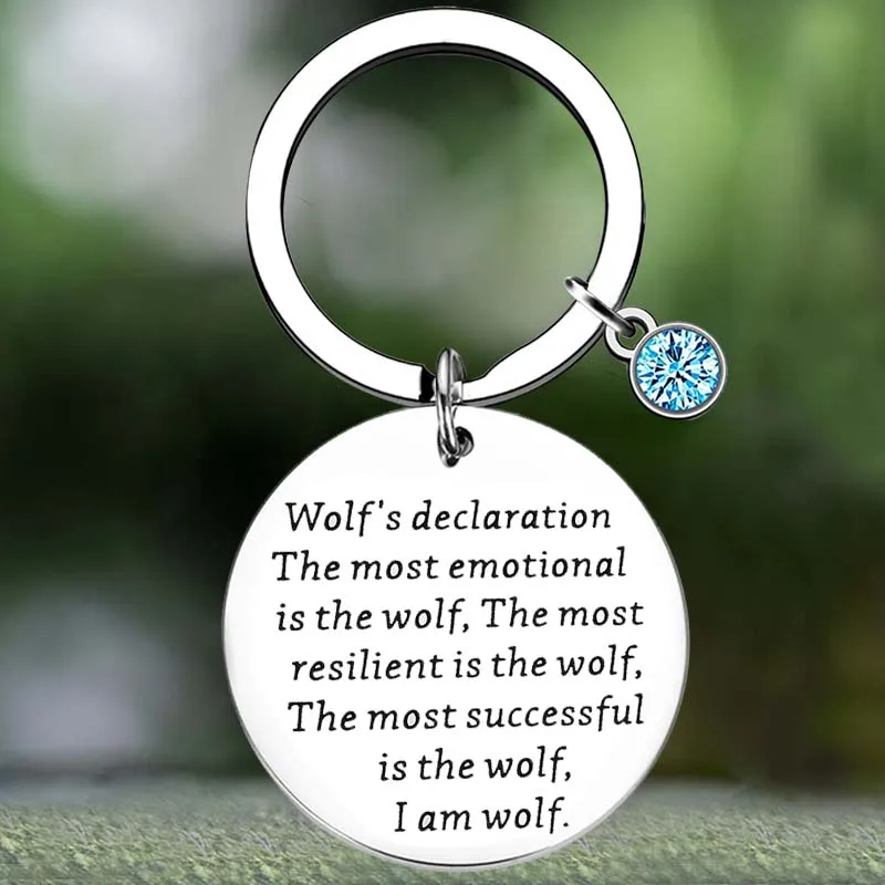 

Cute Wolf Keychain Animal Wolf 's Declaration Wolf Spirit Key Chain Pendant Jewelry Wolf Fans Lovers gift