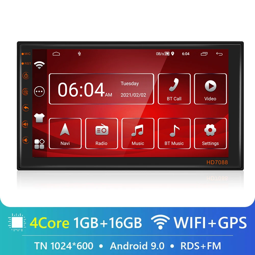 

Автомагнитола Podofo, 2DIN, Android 10,0, 7/9/10 дюймов, GPS