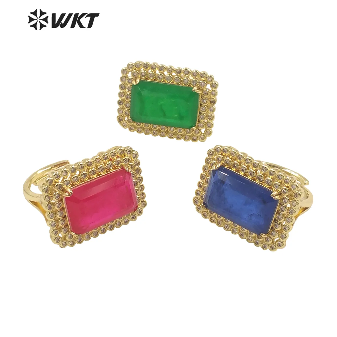 WT-MR023 Красочная шпинель с зубцами из драгоценного камня квадратным сапфиром