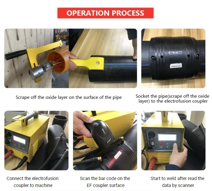 Сделано в Китае 20-315 мм кВт HDPE фитинг электрофьюжн сварочный аппарат 75V PE PPR