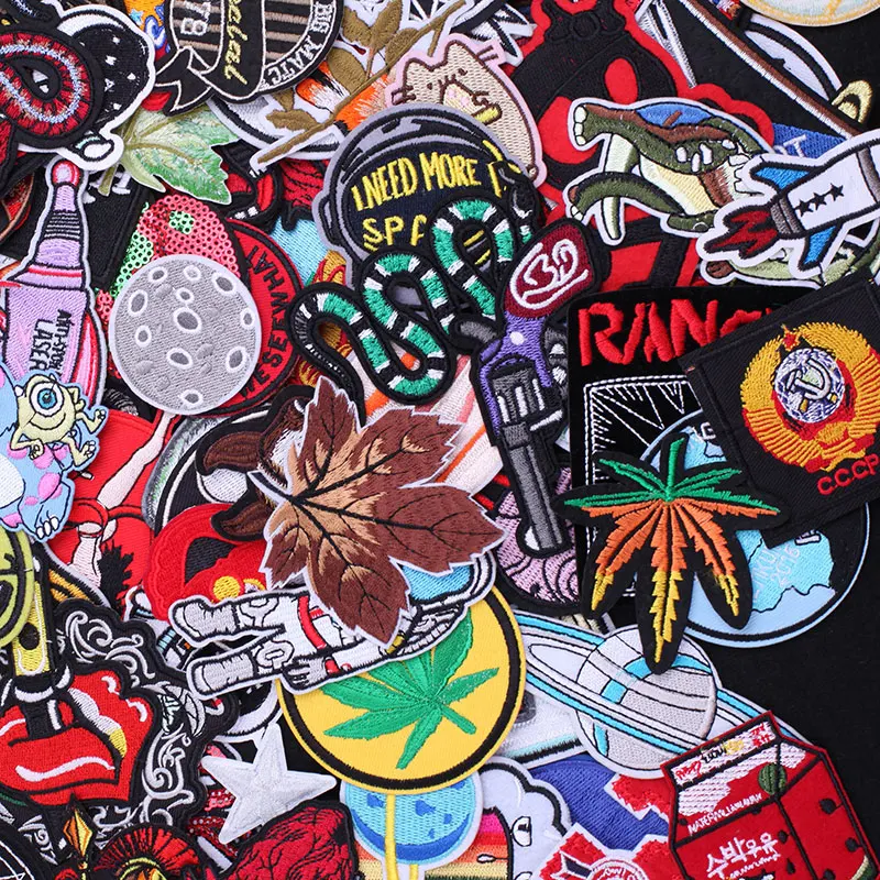 

30 шт./лот термоклейкие нашивки с вышивкой для одежды