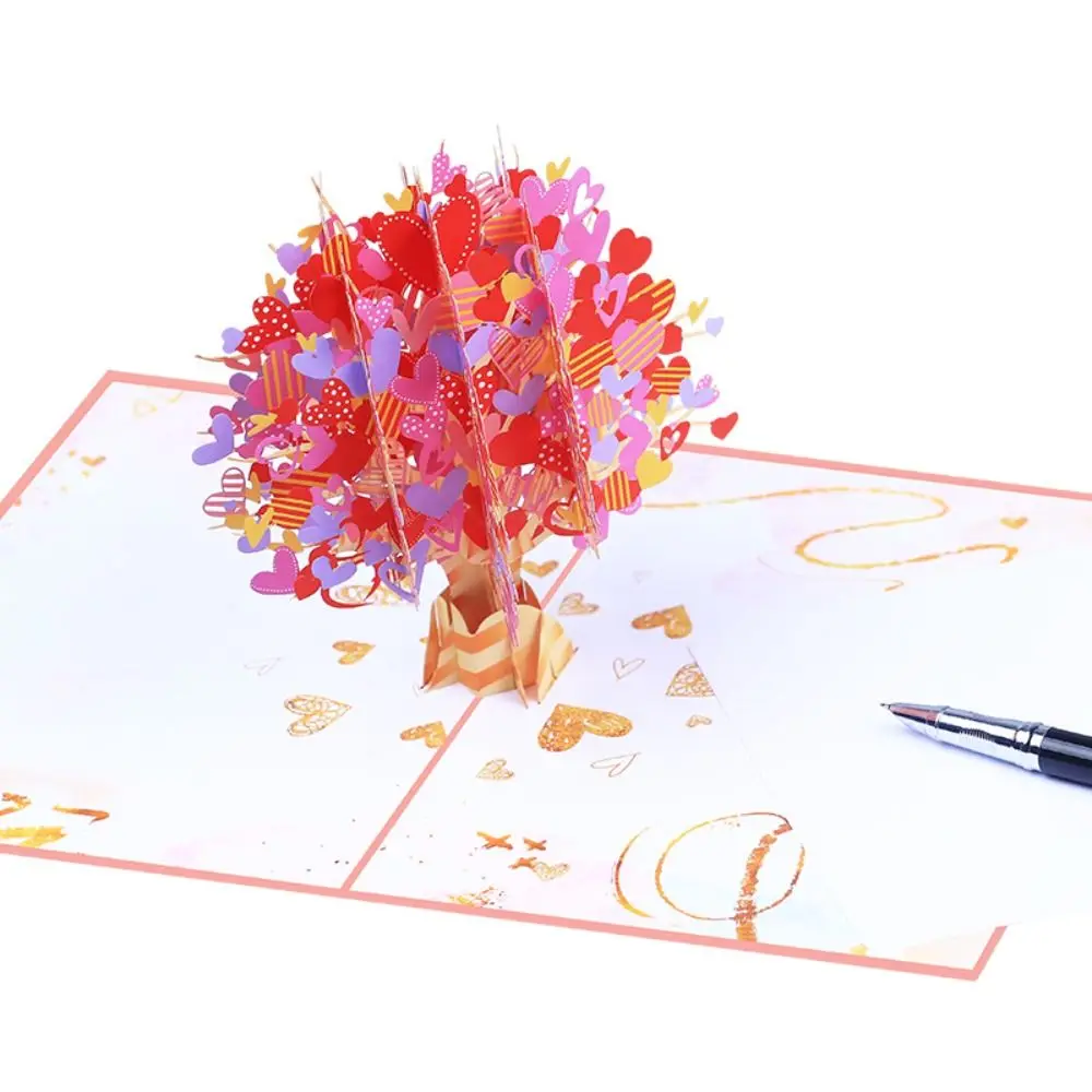 Поздравительная открытка Складная поздравительная с деревом любви