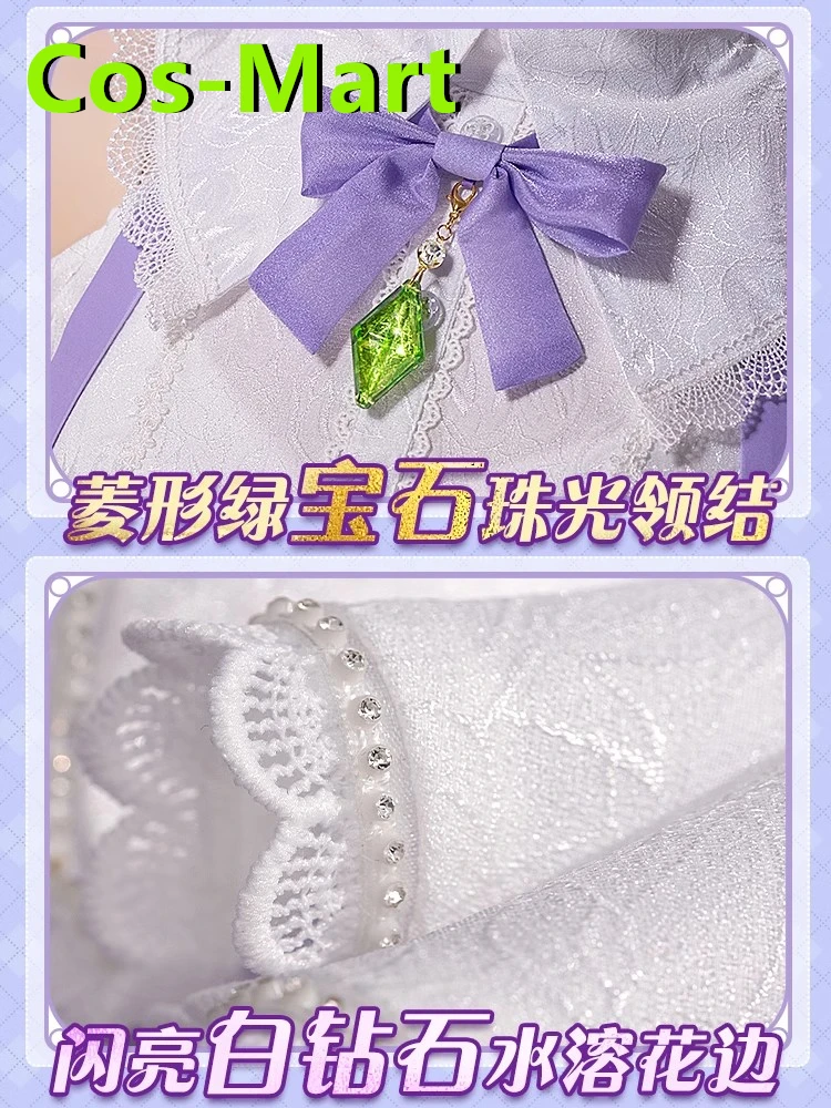 Cos-Mart Re:Life In A Different World From Zero Emilia Косплей Костюм Платье Активная одежда для ролевых