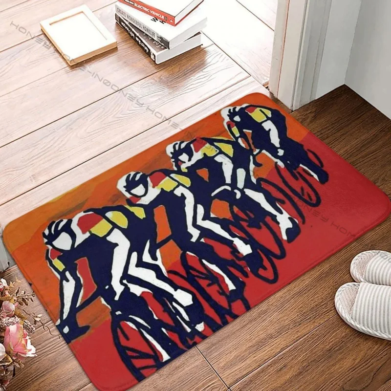 

Van Der Poel Bath Mat Vintage Bicycle Racing Print Doormat Living Room Carpet Outdoor Rug Home Decoration