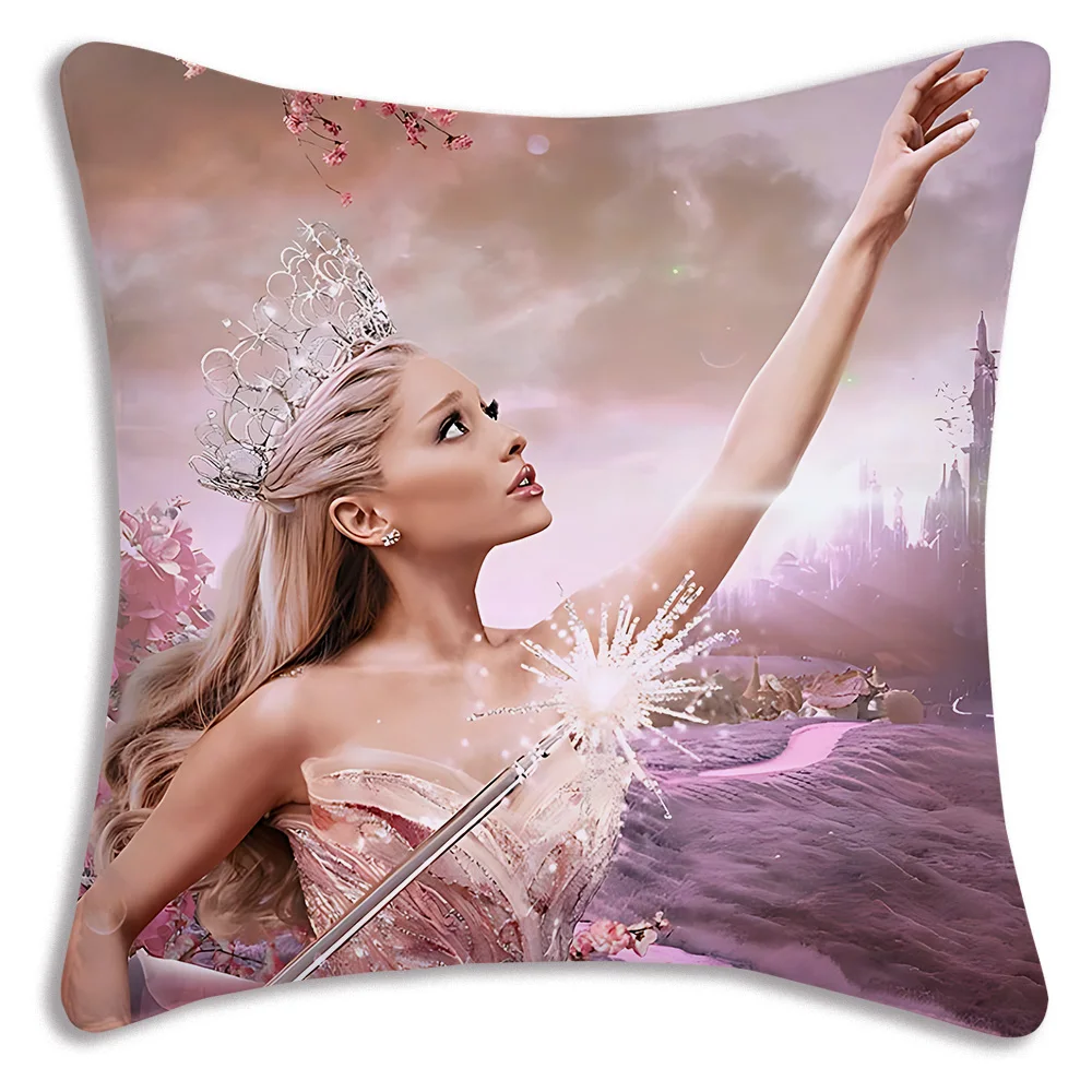 Ariana GrandeS Pillow Covers Cartoon Sofa Decorative Home Double-sided Printing Short Plush Cute Cushion Cover