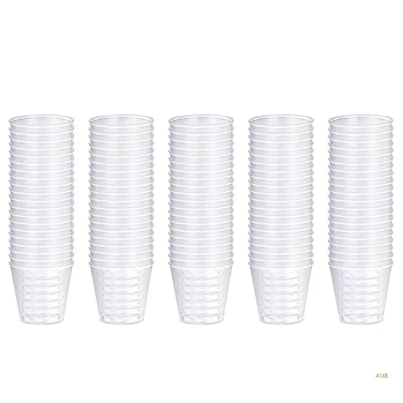 

41XB 100Pieces 30ml Crystal Cups for Wedding Stackable Disposables Shot Glasses Party