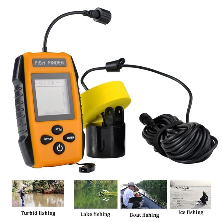

TL88E Alarm 100M Portable Sonar Fish Finders Fishing Lure Echo Sounder Fishing Finder Alarm Transducer Lake Sea Fishing