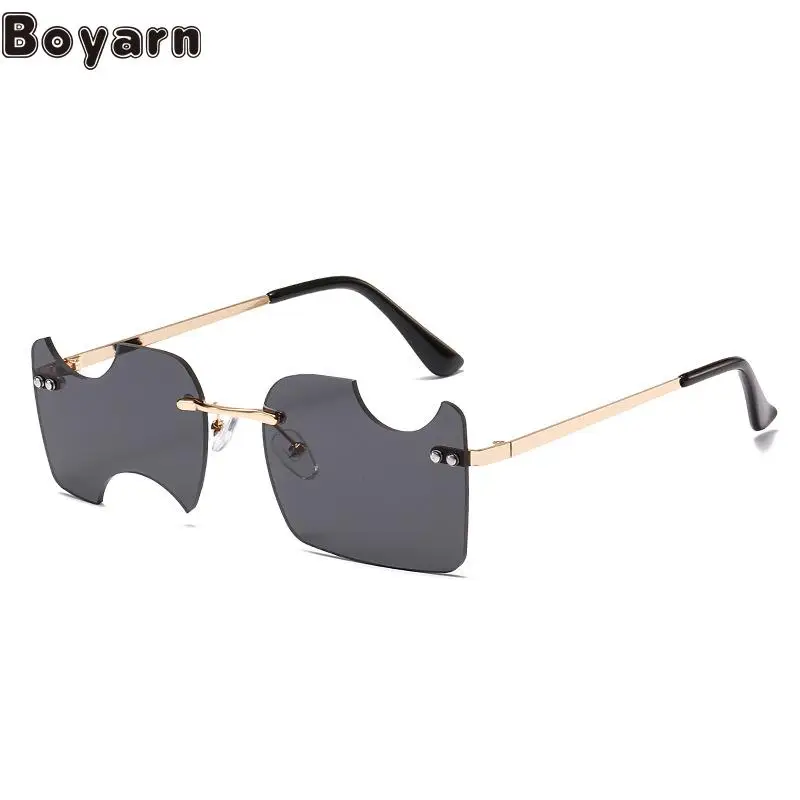 

Boyarn Of Fashion 2022 Steampunk Ins Same Sunglasses Street Shot Hip Hop Gap Metal Sunglasses Personality Sunglasses Female
