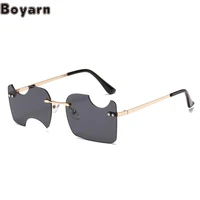 boyarn of fashion 2022 steampunk ins same sunglasses street shot hip hop gap metal sunglasses personality sunglasses female