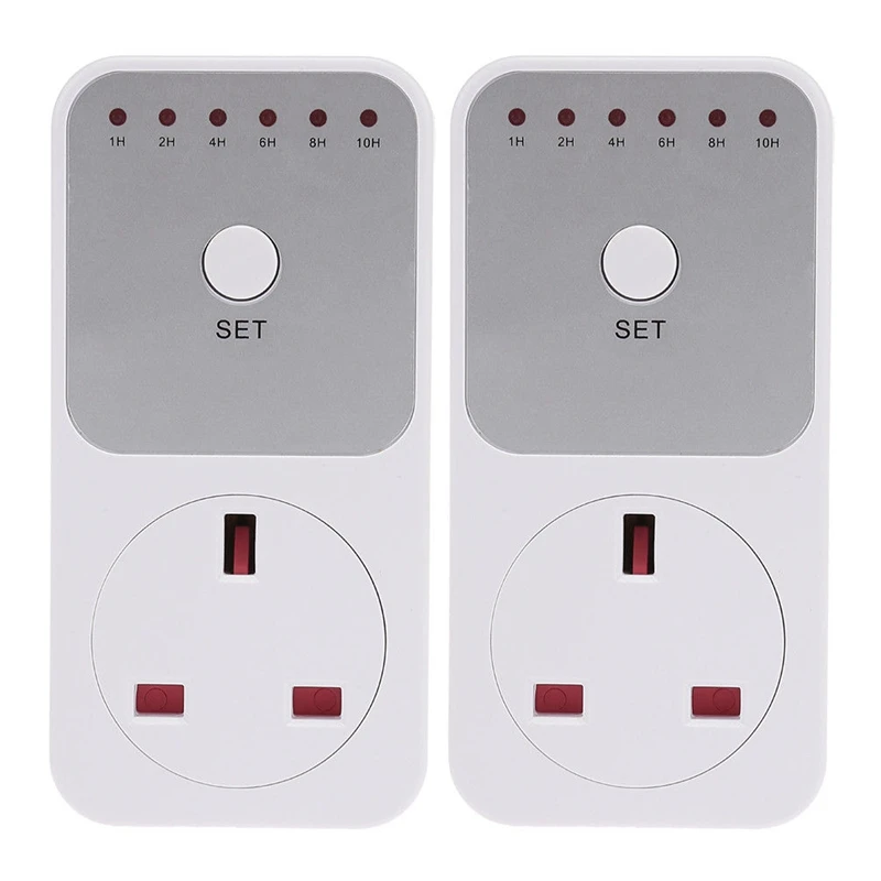 

2X Smart Control Countdown Timer Switch Plug-In Socket Auto Shut Off Outlet Uk Plug