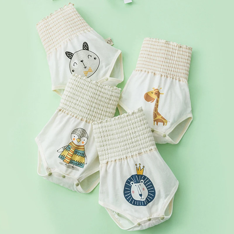 

Baby Panties Belly Warmer Protector High-waist Pants Four Seasons Cotton Diapers Boy Girl Underwear Anti-Kick Apron Belt