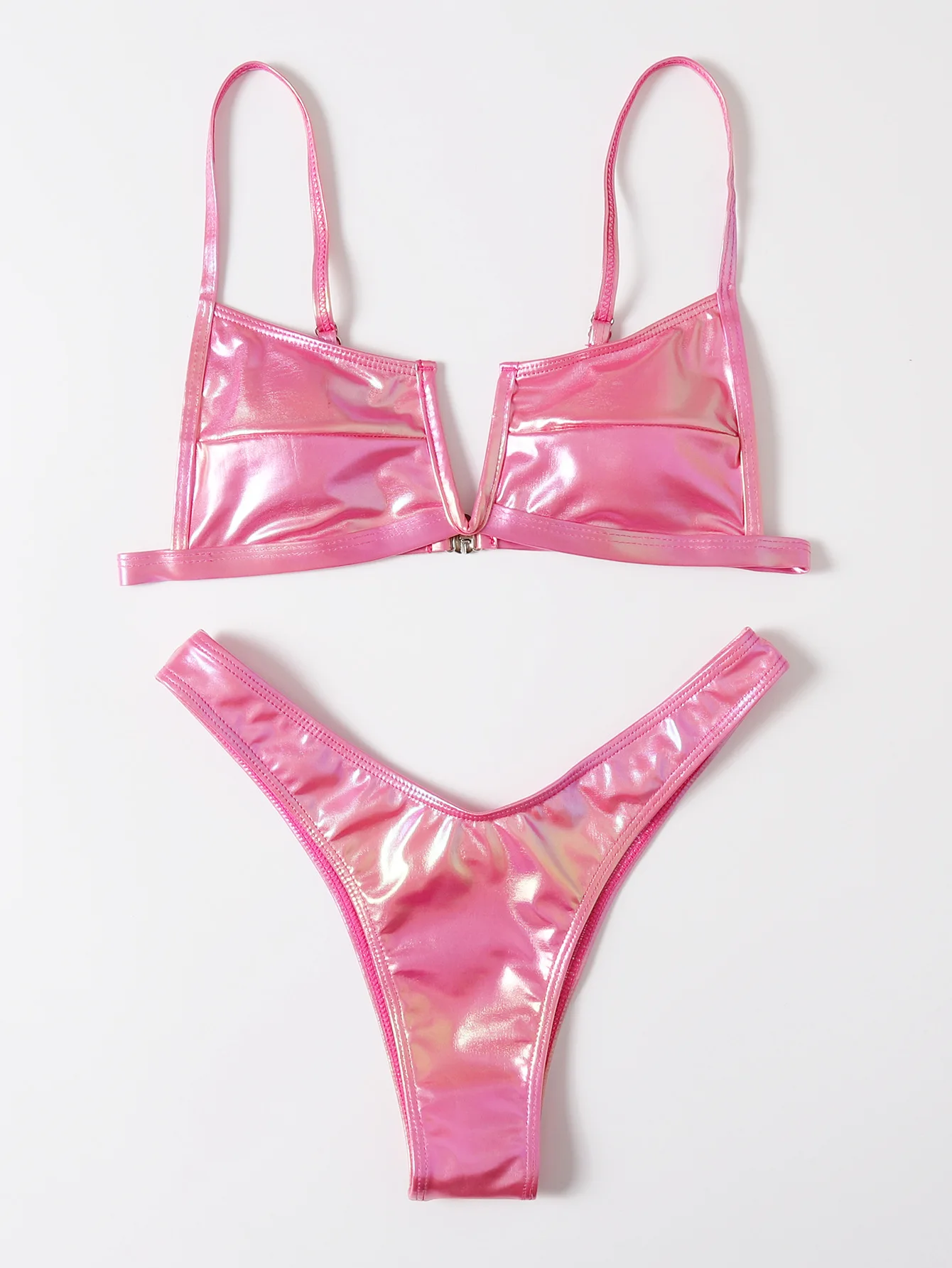 

Amazon Hot Selling Sexy Leather Gradient Split Swimsuit