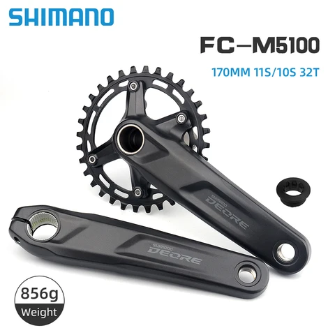 Оригинальный кривошипный комплект SHIMANO DEORE FC M5100 1x1 1 скорость горного велосипеда 34/36T кривошипная Звездочка wuзажим BB MT501/MT500/BB52 для горного велосипеда кривошипная система Saint MTB