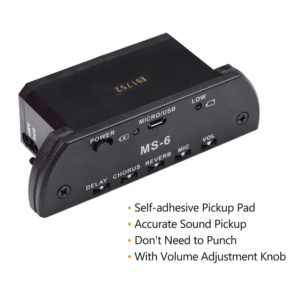 

Classical Acoustic Guitar Pickup Preamp System Bluetooth-compatible Internal Recording Resonance Pickups Guitar Accessories