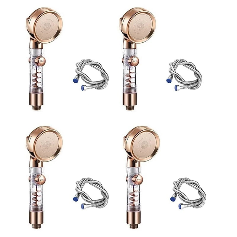 

4X High Pressure Rainfall Shower Head,Handheld Turbocharg ,Adjustable Switch Turbo Spa Massage Shower,3 Jet Type