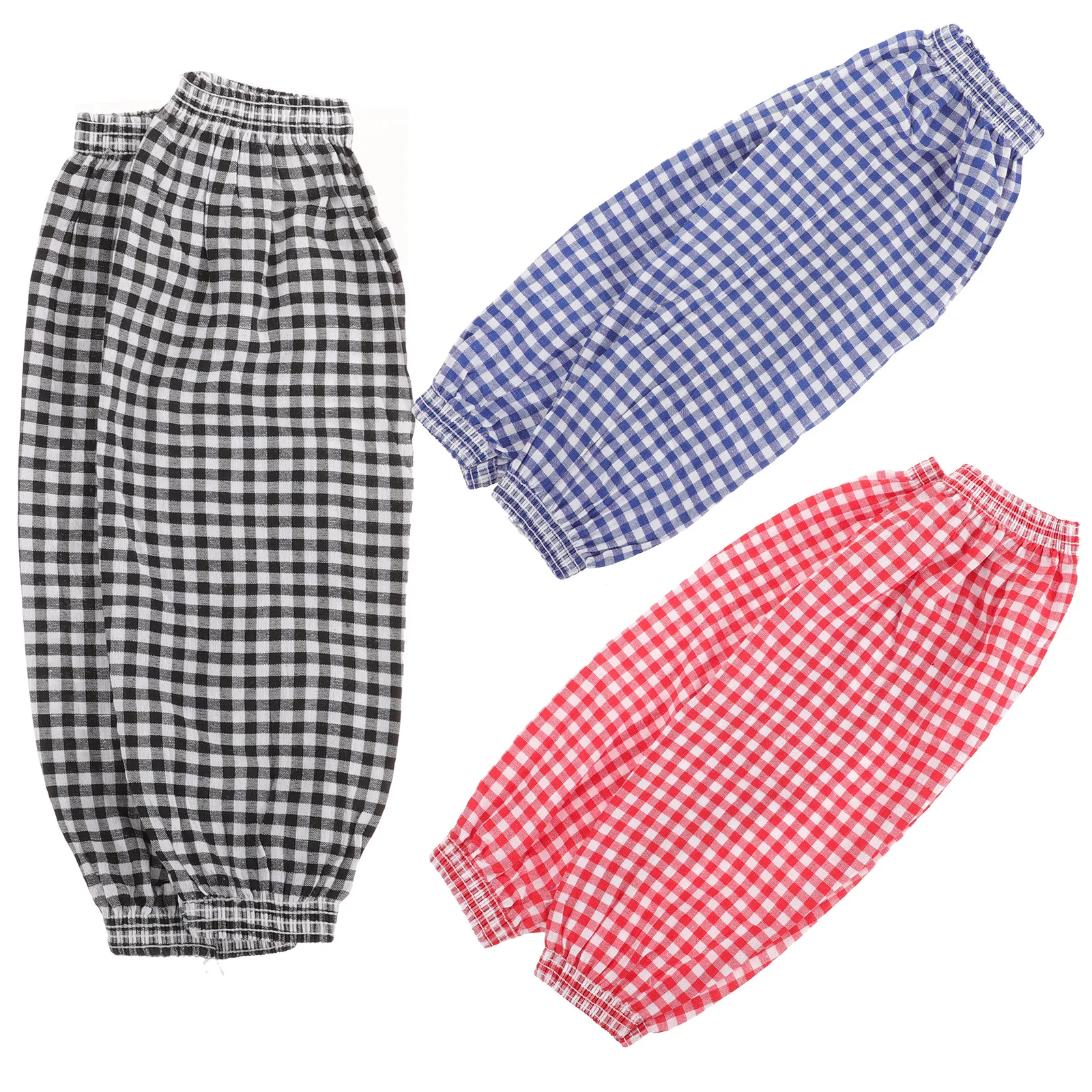 

3 Pairs Canvas Stain Resistant Check Sleeves Man Mens Aprons Crafting Arm Cotton Linen Working Oversleeves