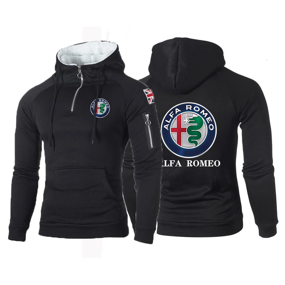 

Alfa Romeo 2023 New Men Spring Autumn Solid Color Hoodie Long Sleeve Sweatshirt Sports Fitness Gym Running Casual Pullover Tops