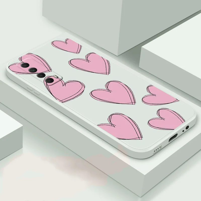 

For Huawei Y7A Y7P Y7 Pro 2019 Soft Case TPU Silicone Phone Shell Love Heart Back Cover Phone Color Case