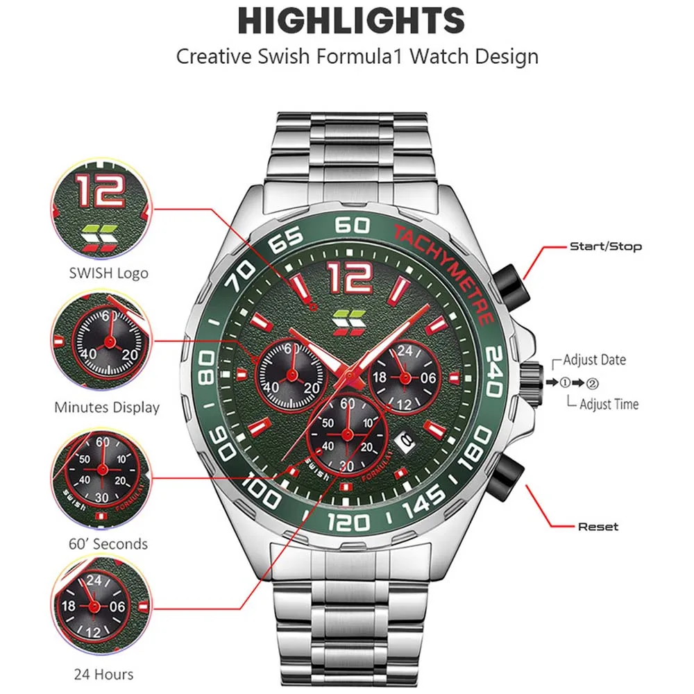 Luxury Brand Mens Watches Top Business High Quality Full Stainless Steel Luminous Male Watch Waterproof Chronograph AAA Clocks |