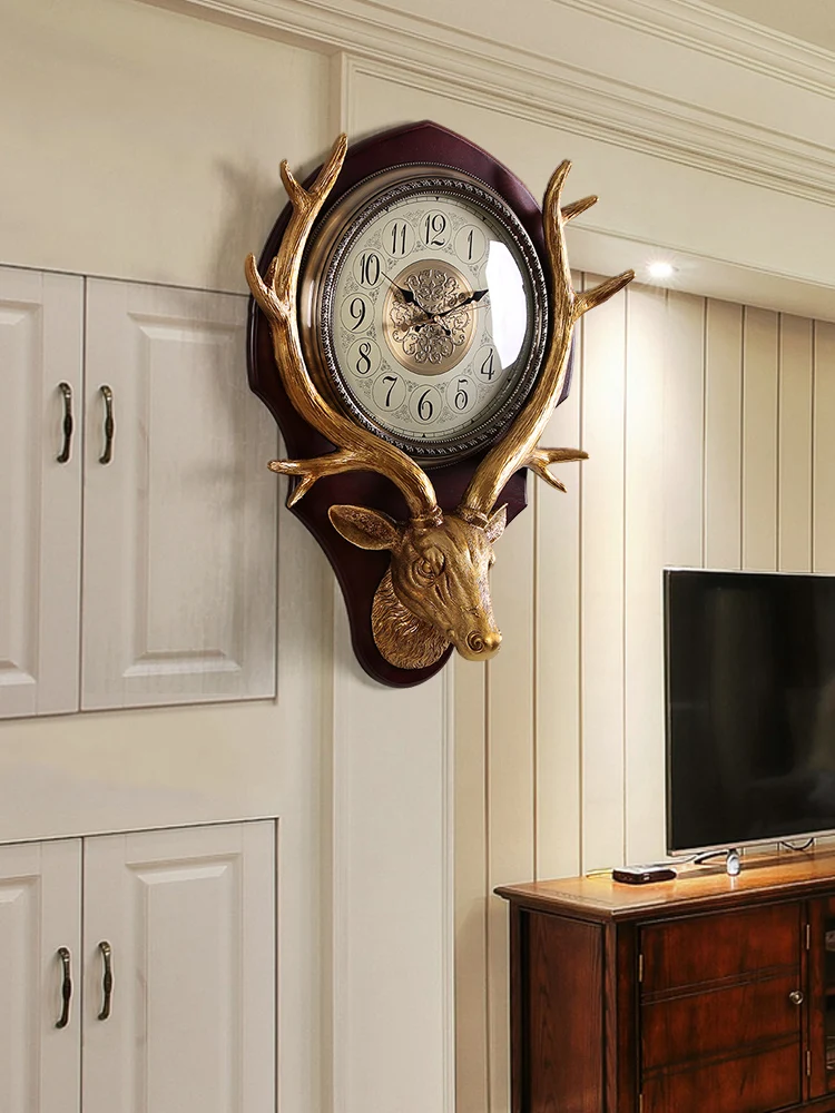 

Solid Wood Clock Wall Clock Nordic Creative Living Room Elegant American Home Fashion Personality New Chinese Style Quartz Clock