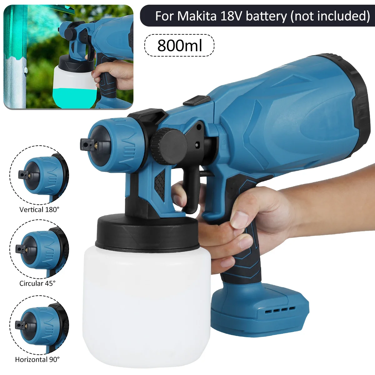 

Беспроводной опрыскиватель краски, 800 мл, 3 режима распыления